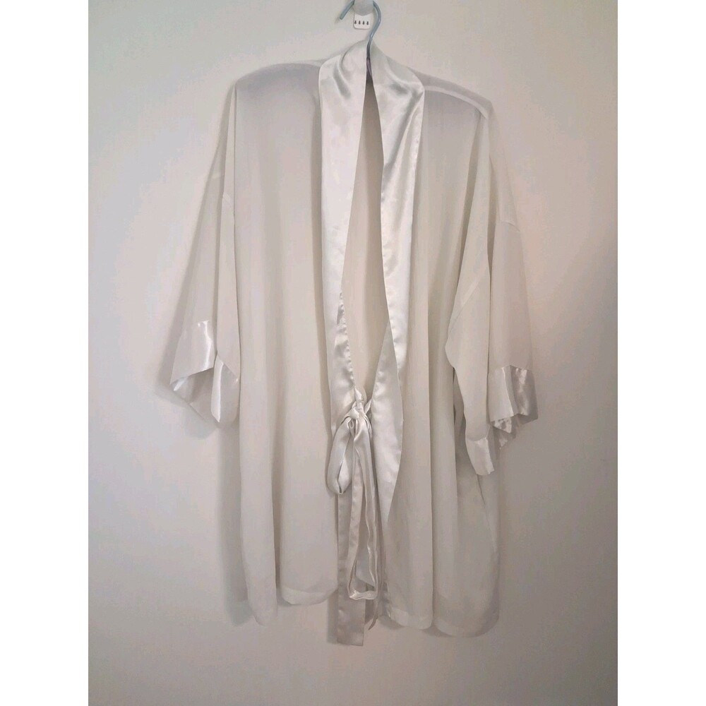Victoria’s Secret Gold Label Vtg Satin  Belted Robe O/S See Through Romance Sexy